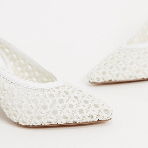 ASOS Design Closed Toed Pointed White Heels - Picture 3 of 4
